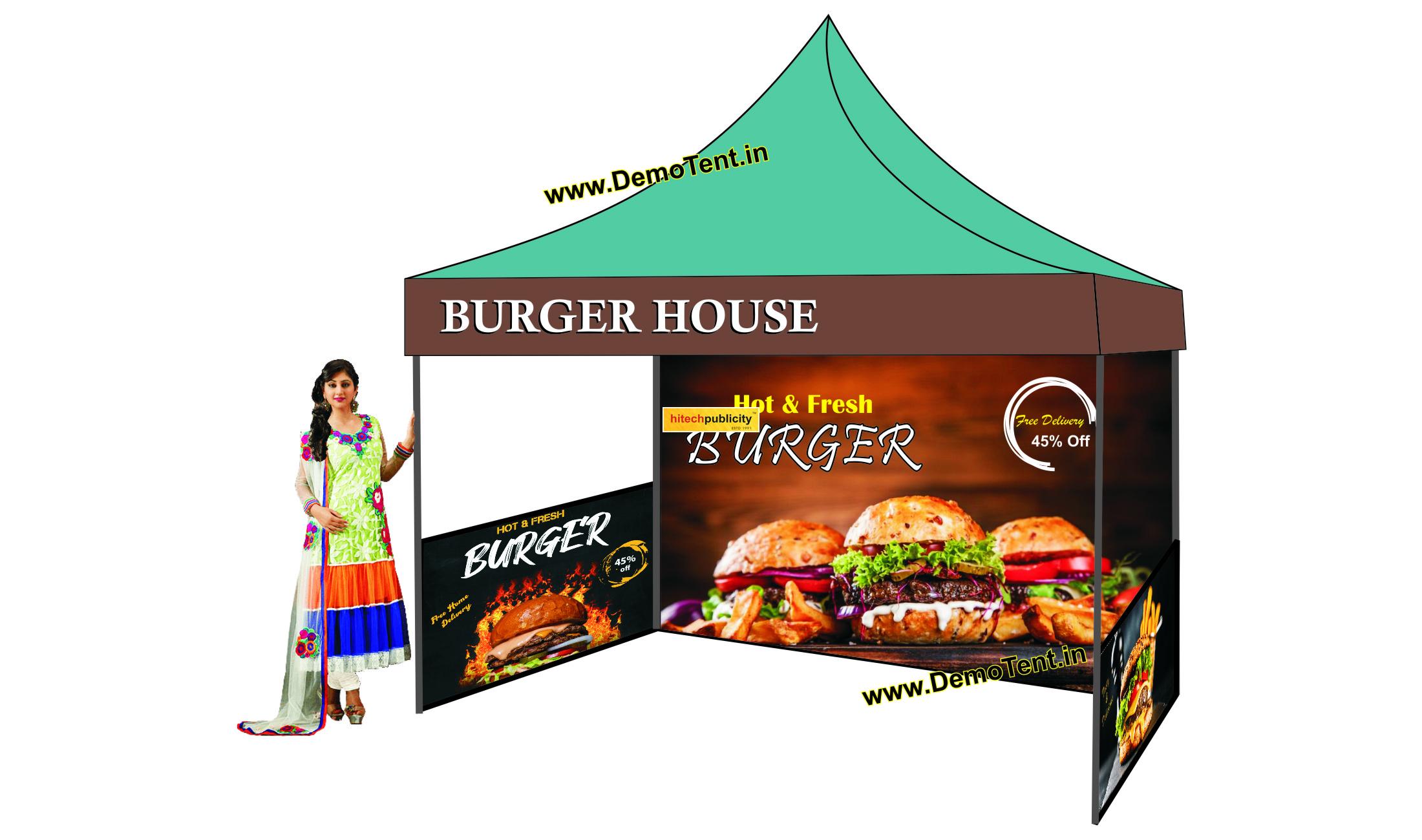 burger demo tent